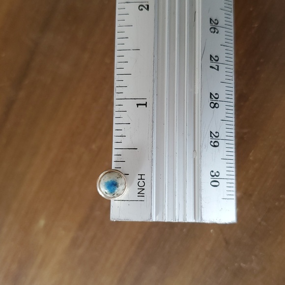 Jasper 925 Earrings Sterling Silver Stud Post Blue White Evil Eye Round Stack - Picture 8 of 8